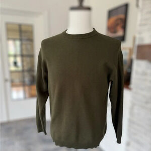 Zara Men’s Basic Olive Green Crew Neck Pullover Sweater Size M